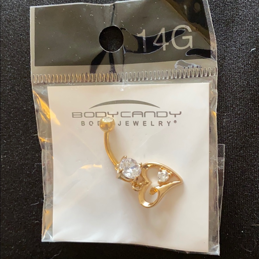 Gold Heart Belly Ring